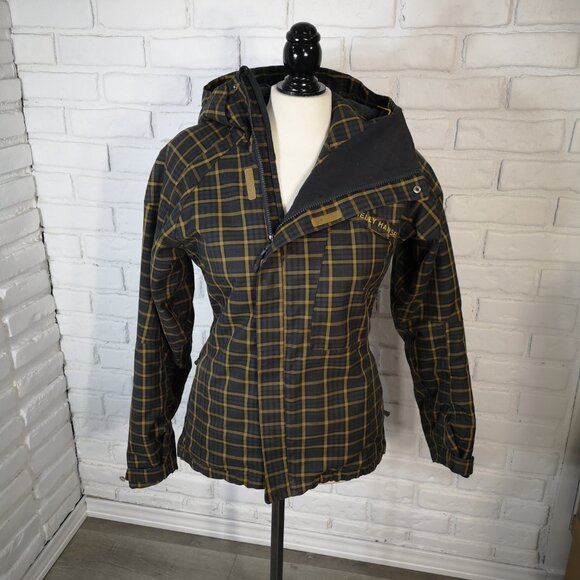 Helly Hansen Ladies Size Small Black & Gold Check Full Zip Snowboard Jacket - Picture 11 of 16